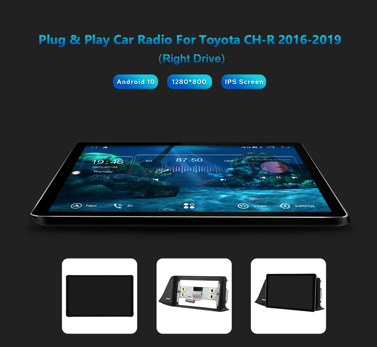  plug and play For Toyota CH-R radio system GPS Navi SWC